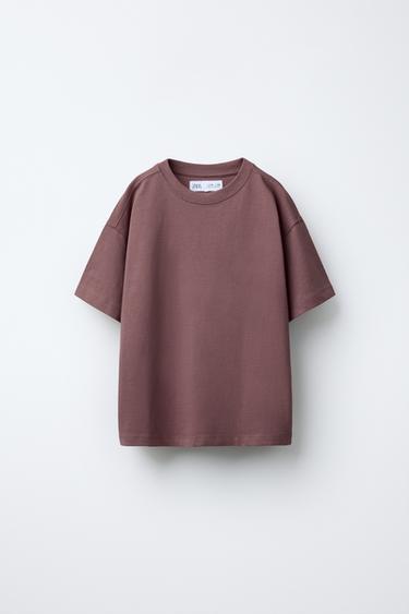 PLAIN MEDIUM WEIGHT T-SHIRT - Aubergine by Zara