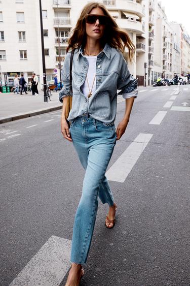 Z1975 HIGH-RISE STRAIGHT JEANS - Mid-blue by Zara