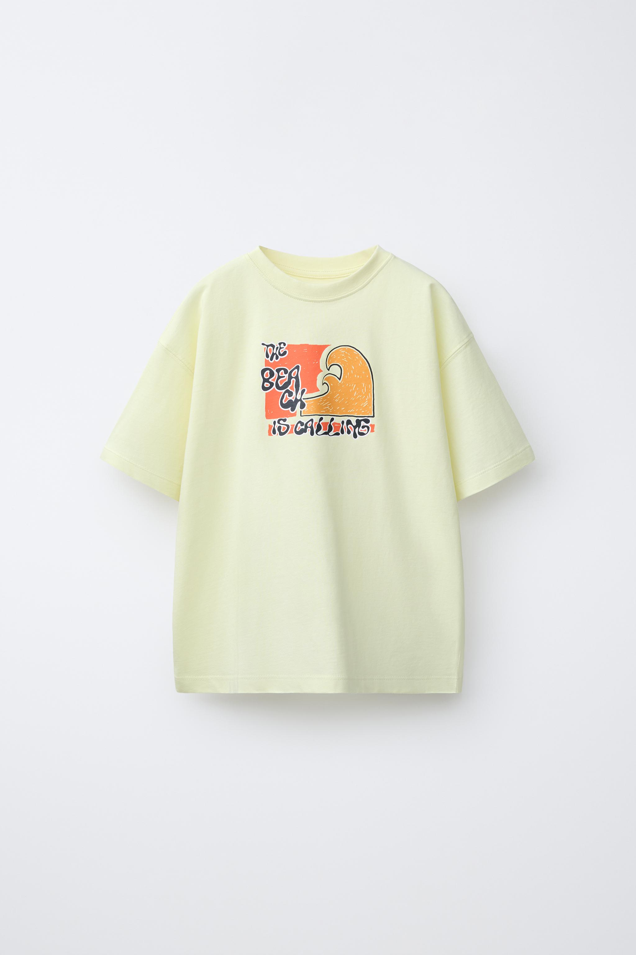WAVE PRINT T-SHIRT - Yellow | ZARA Canada