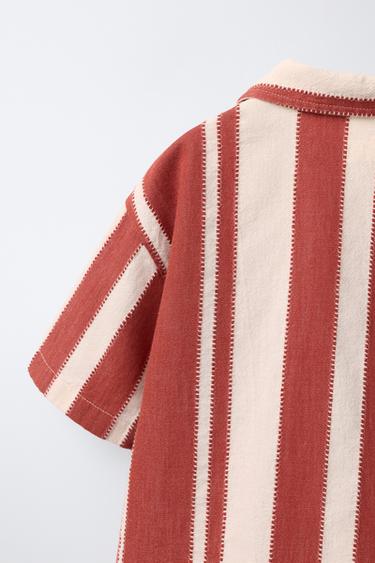 STRIPED SHIRT - Red by Zara - Image 3