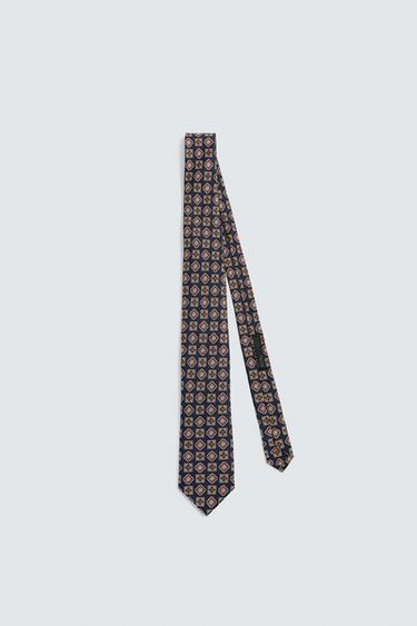 CRAVATE JACQUARD 100 % SOIE - Bleu de Zara - Image 1