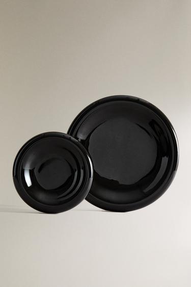 SHINY STONEWARE TRAY - Black by Zara - Image 0