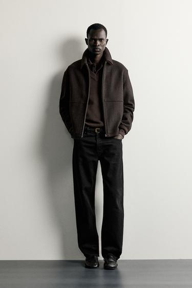 Zara WOOL-BLEND REGULAR FIT JACKET - Brown - Image 0