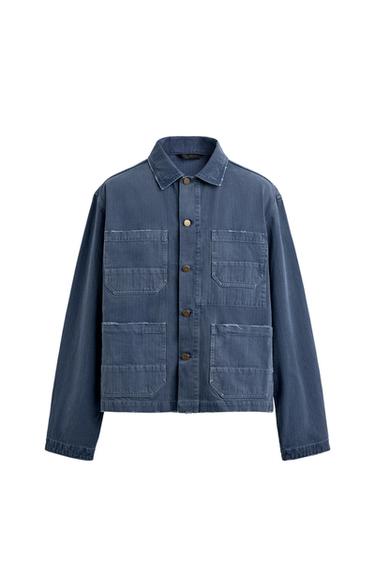 STAR PATCH OVERSHIRT - Ink blue by Zara