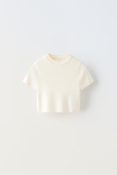 Zara KNIT TOP - Ecru - Image 0