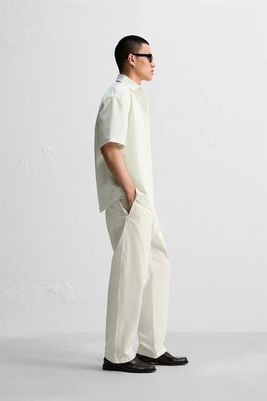 BOXY FIT POPLIN SHIRT - Oyster-white by Zara - Image 3