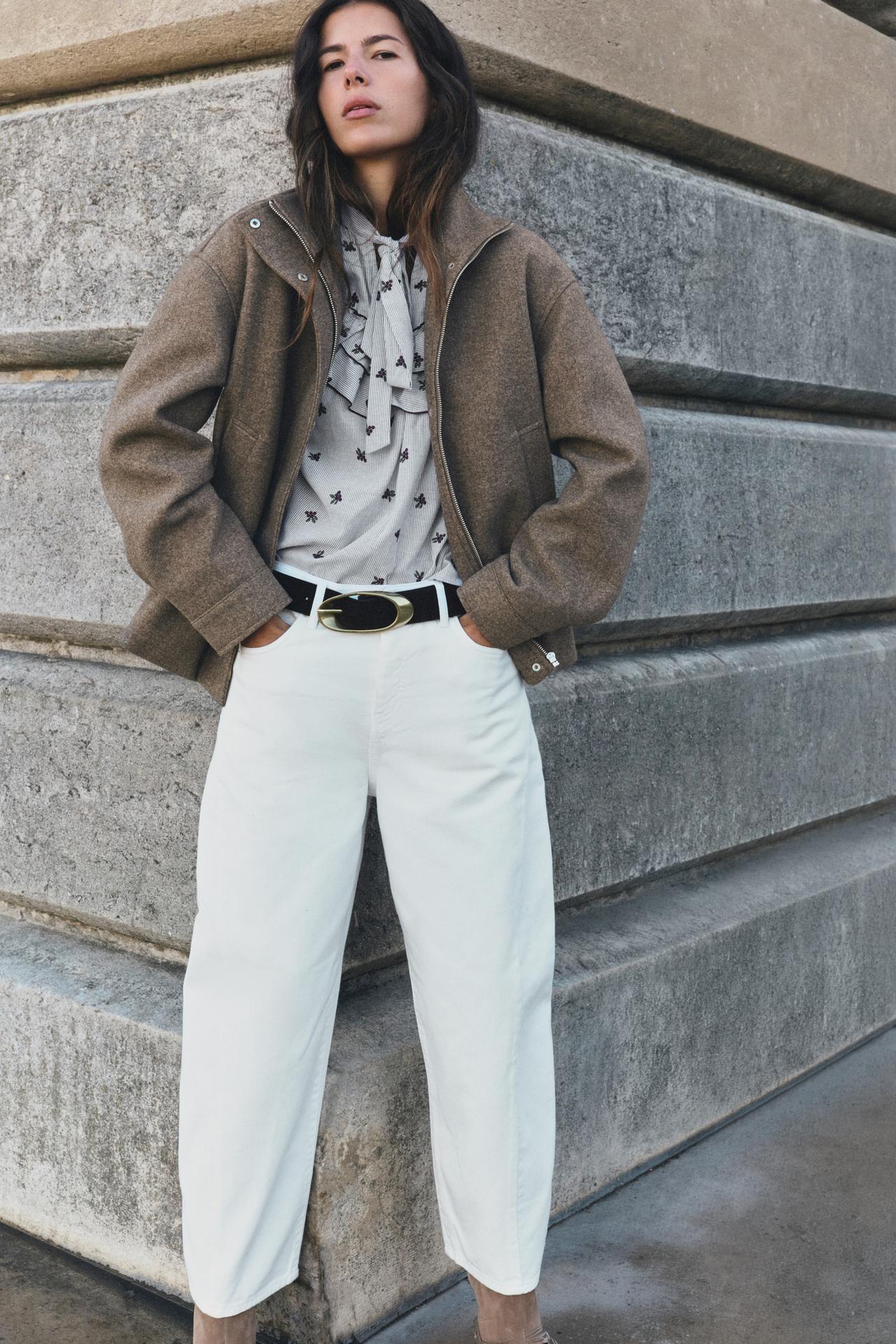 Z1975 HIGH-RISE BARREL JEANS — White