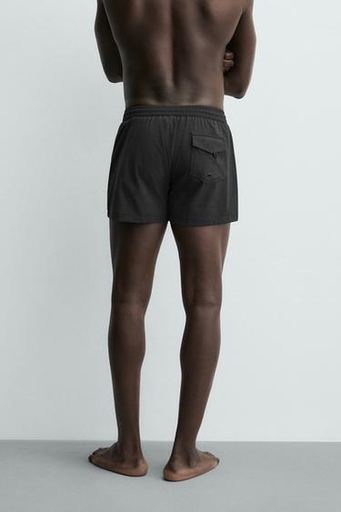 SHORT STRUCTURED SWIMMING TRUNKS - Black by Zara - Image 3