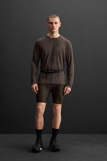 Zara PERFORATED TRAINING T-SHIRT - Dark brown - Image 0