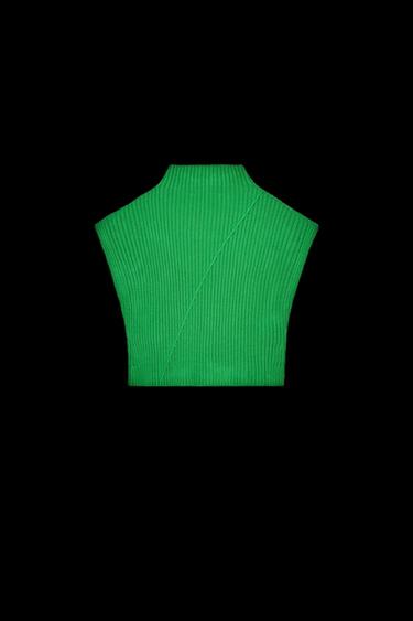 RIPPENSTRICK-WESTE - Grün von Zara