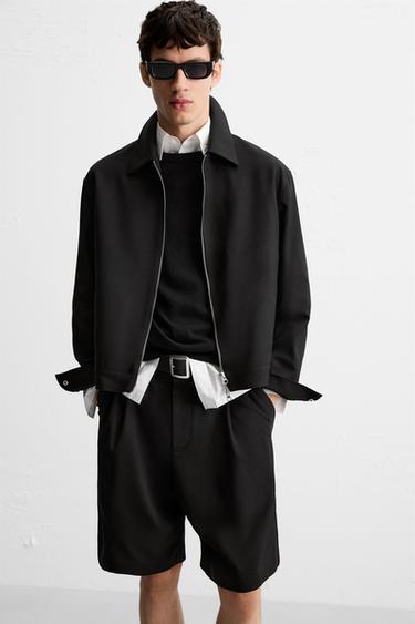 ΒΕΡΜΟΥΔΑ RELAXED FIT ΜΕ ΠΙΕΤΕΣ - Μαύρο του Zara