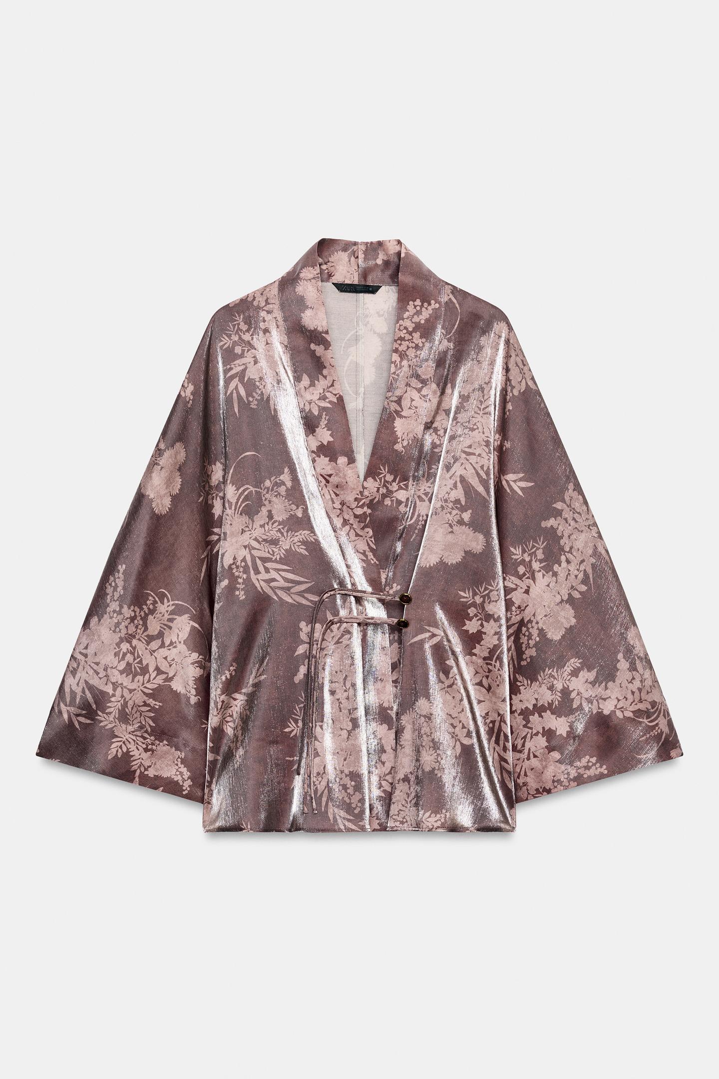 Женская рубашка Zara Printed Wide-Sleeve, цвет: Разноцветный — фото 7