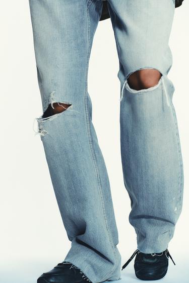 JEAN TRF LARGE DÉCHIRÉ TAILLE - Bleu clair de Zara - Image 2