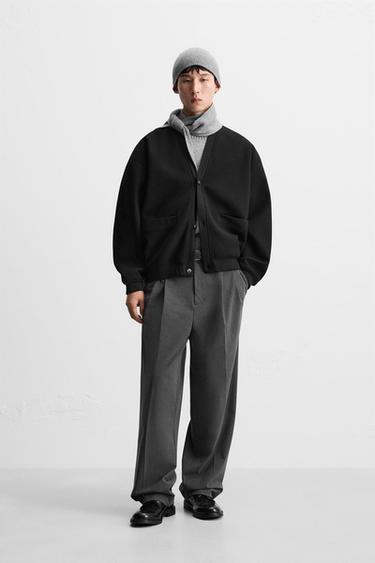 Zara RELAXED FIT 休閒版開襟衫 - 黑色