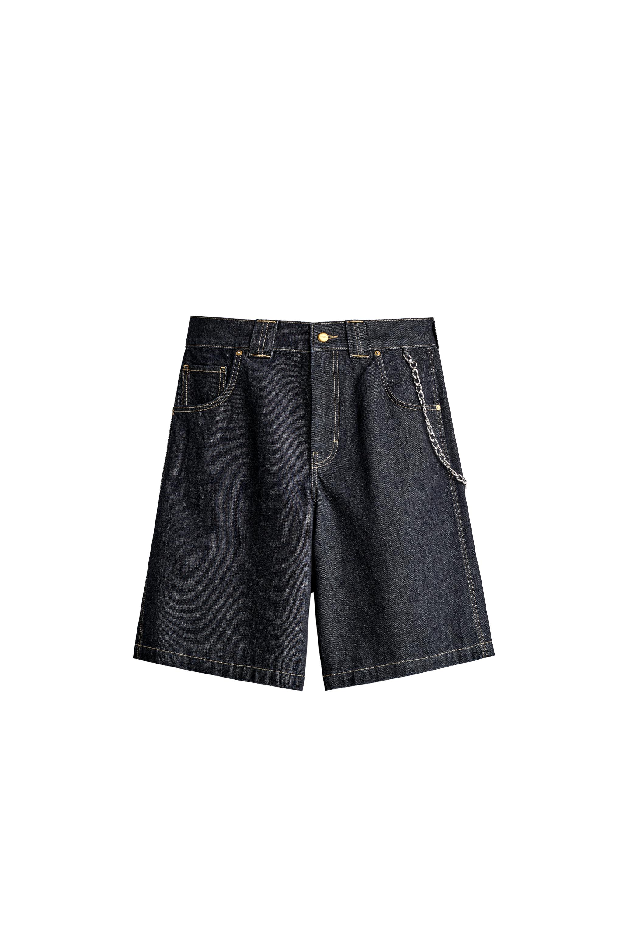 チェーン付きリラックスフィットデニムジョーツ - ブルー | ZARA Japan