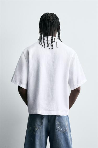 CHEMISE 100 % CHANVRE COUPE DÉCONTRACTÉE - Blanc de Zara - Image 2