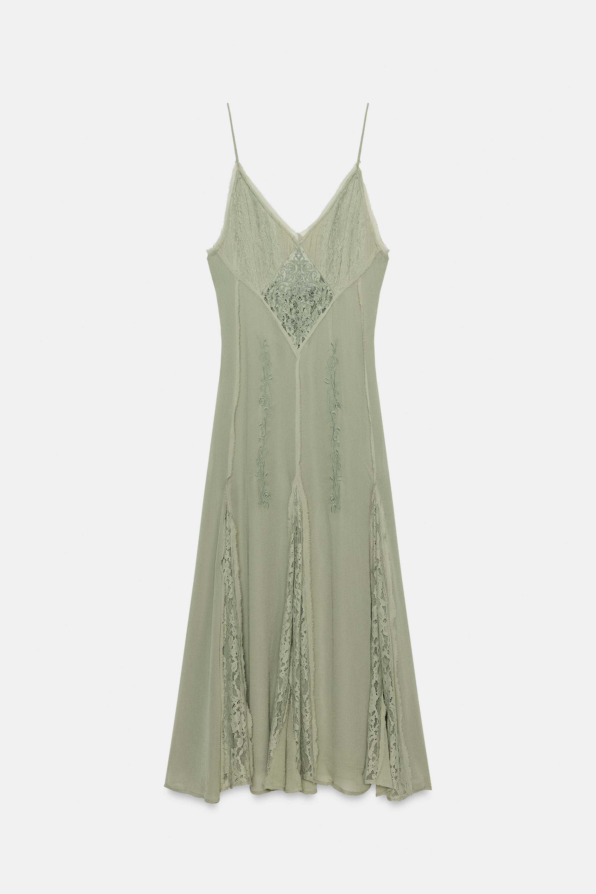 Женские платья Zara ZW COLLECTION EMBROIDERED RUFFLE DRESS — фото 6