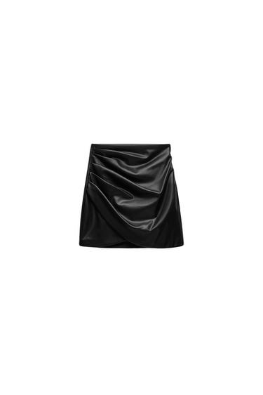 FAUX LEATHER MINI SKIRT