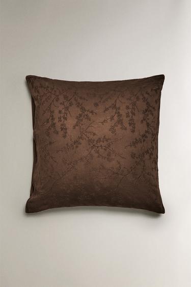 COTTON AND LINEN PILLOWCASE - Brown by Zara - Image 1