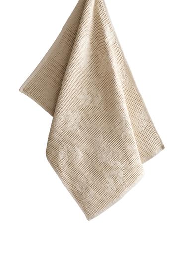 WAFFLE-KNIT TEA TOWEL - Light beige by Zara