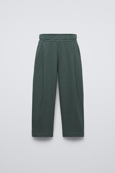 Zara STRUCTURED BAGGY PANTS - Navy blue
