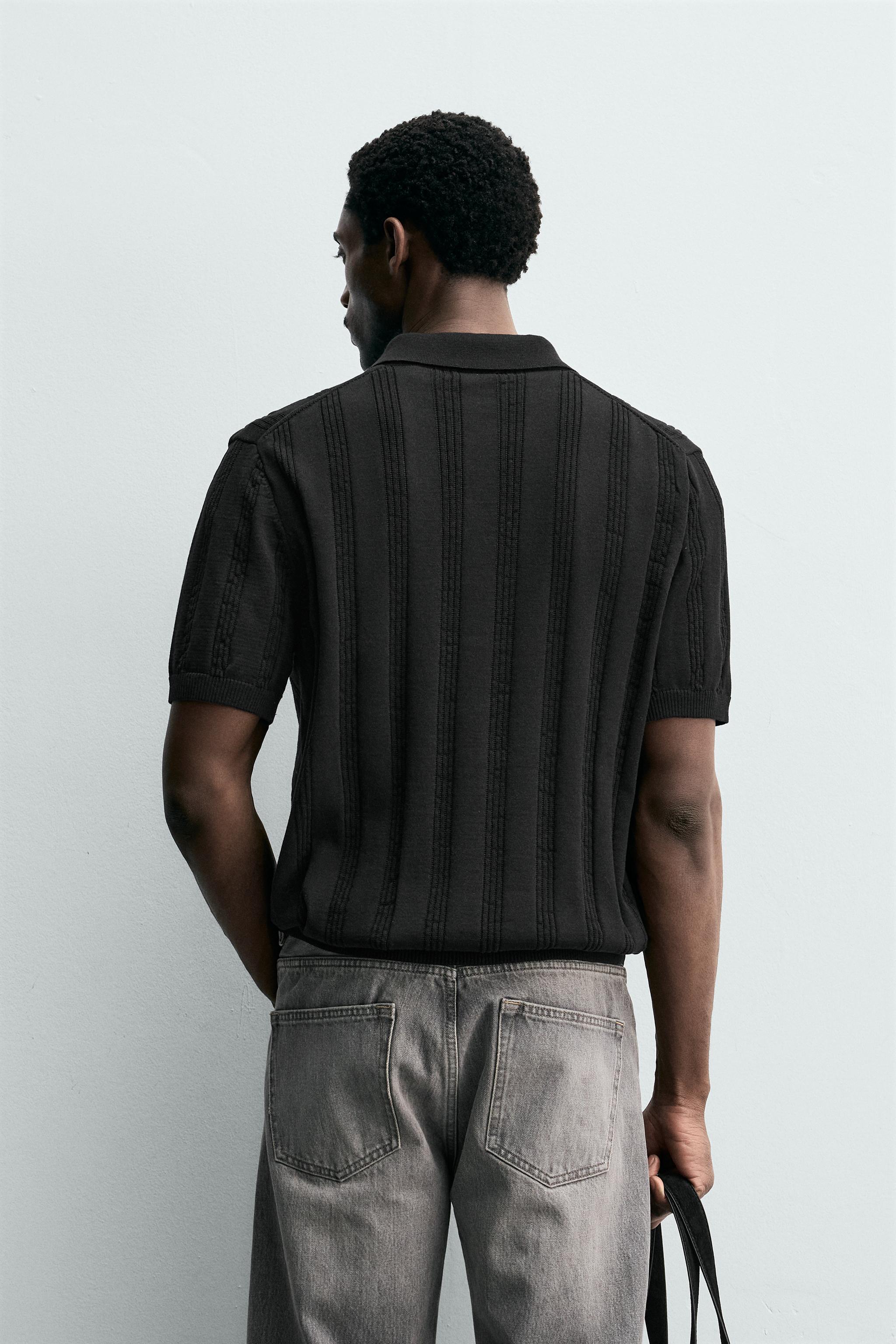REGULAR FIT KNIT TEXTURED POLO