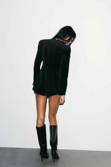 COMBINAISON-SHORT VESTE EN VELOURS - Noir de Zara - Image 3