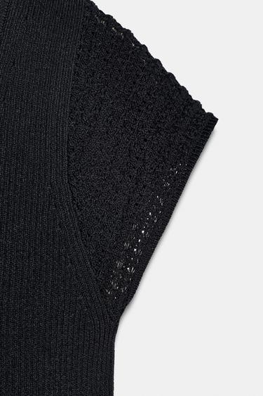 CONTRAST KNIT TOP - Navy blue by Zara - Image 7