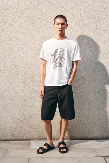 Zara 寬鬆版牛仔短褲 - 黑色