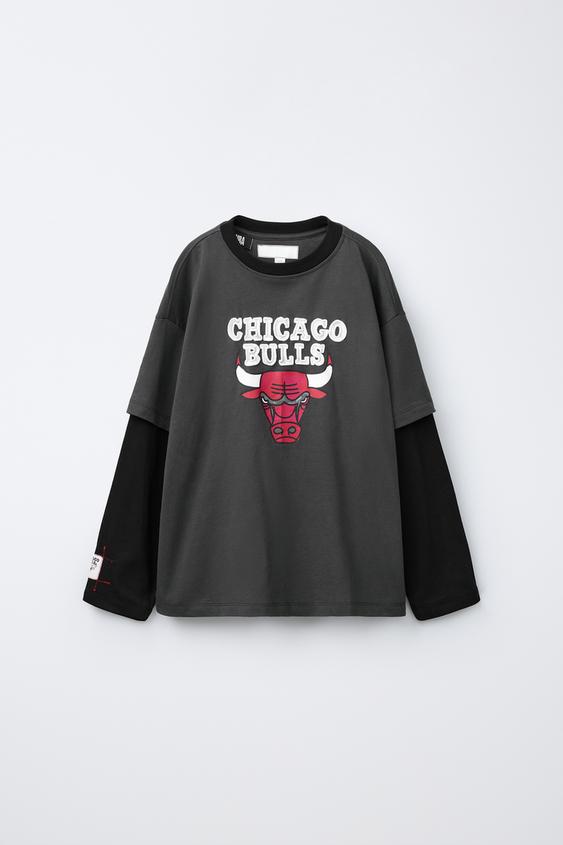 T-SHIRT DOUBLE MANCHE NBA - CHICAGO BULLS - Anthracite foncé de Zara - Image 0