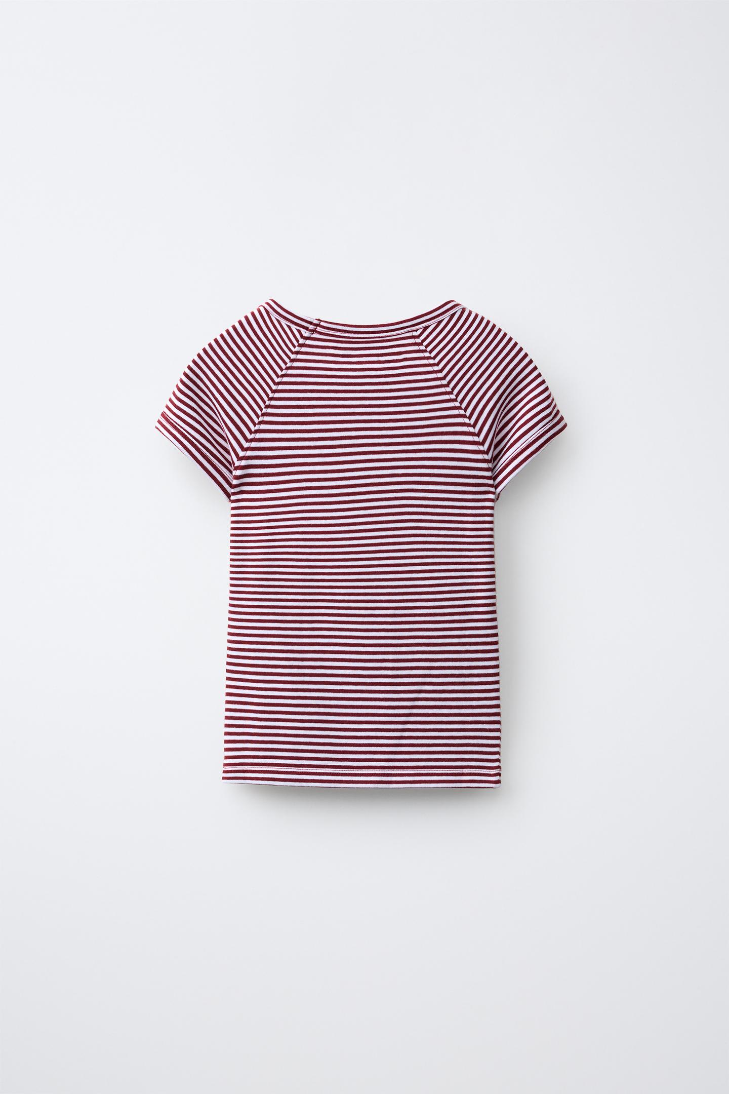 Детская футболка Zara Cotton-Modal Striped, цвет: Полосатый — фото 2