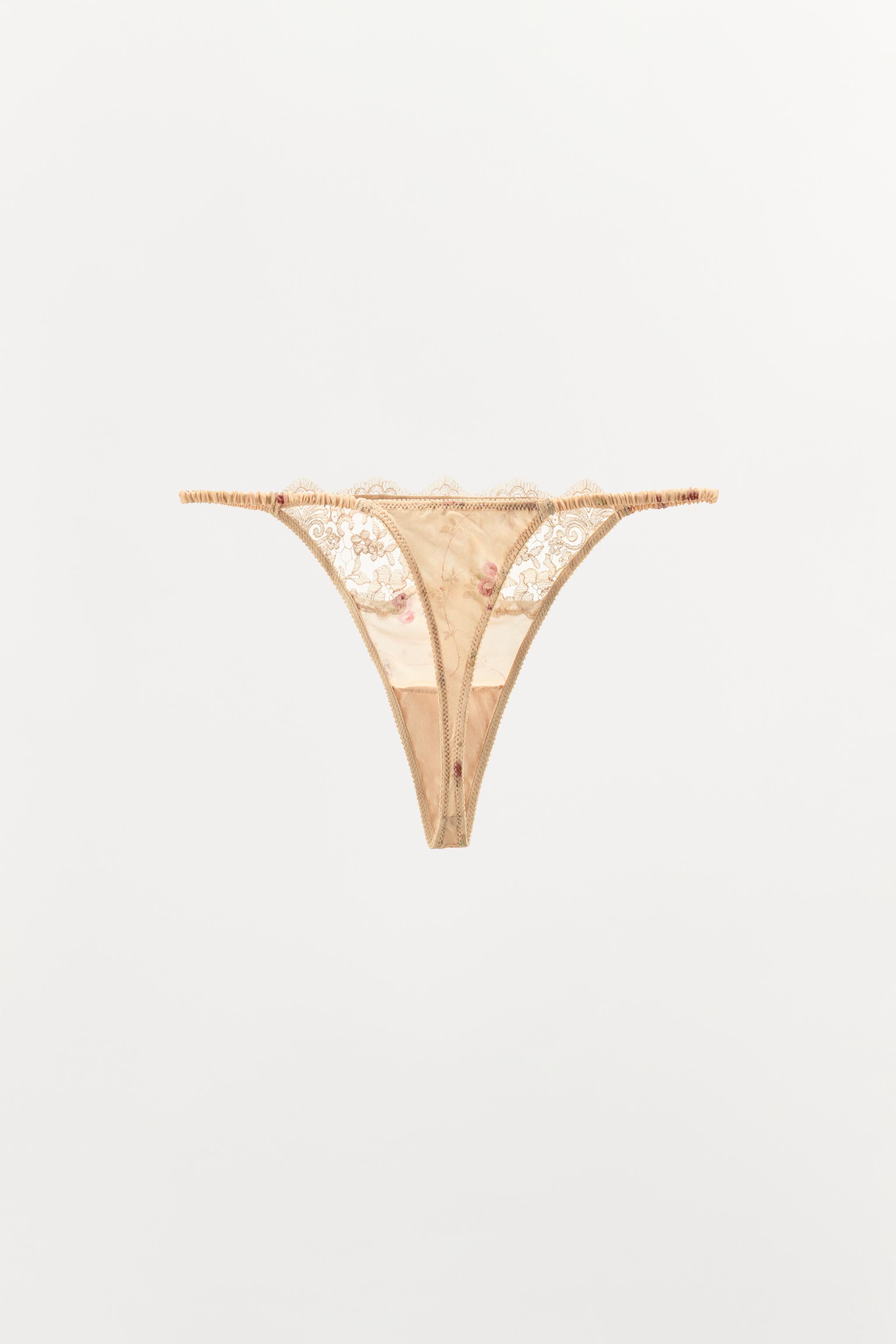 FLORAL LACE PRINT THONG