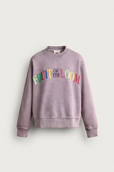 FADED FRUIT OF THE LOOM™ PRINT SWEATSHIRT - Lilac by Zara