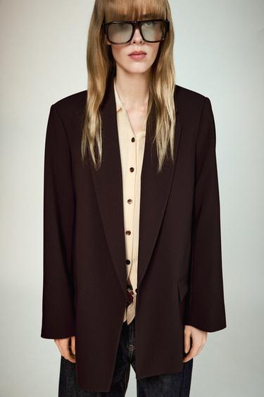 BUTTONED BLAZER - Brown by Zara