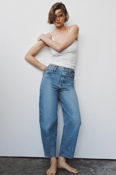 JEANS ZW COLLECTIE TAPS TOELOPENDE HOGE TAILLE - Middenblauw van Zara