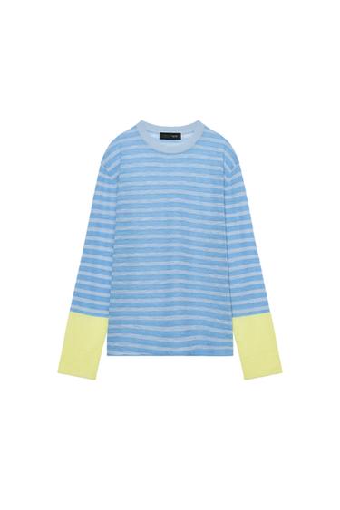 PULOVER DIN TRICOT CU DUNGI - Albastrul cerului de la Zara