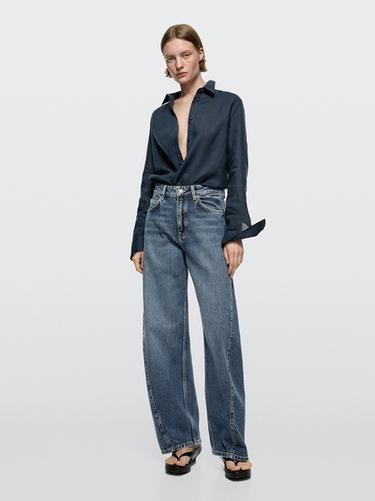 Zara Barrel fit jeans - Mid-blue