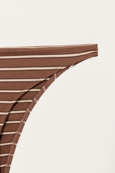 STRIPED BIKINI BOTTOMS LIMITED EDITION - camel by Zara - Image 3