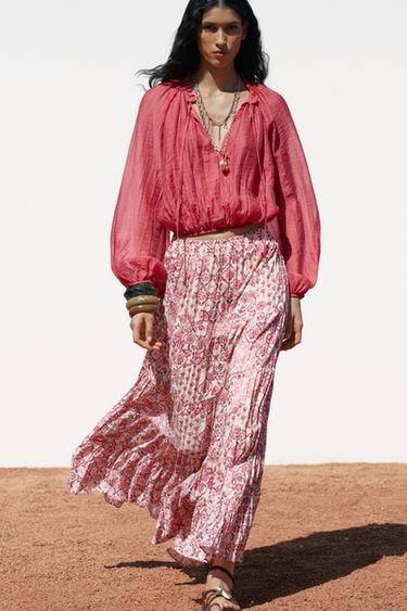 LONG PRINTED SKIRT - Multicoloured by Zara - Image 2