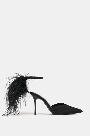 FEATHER FANTASY HIGH HEELS - Black by Zara
