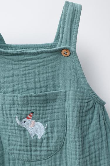 ELEPHANT EMBROIDERY TEXTURED JUMPSUIT - Sea green by Zara - Image 2