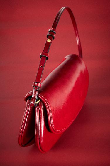 FLAP SHOULDER BAG - Red by Zara