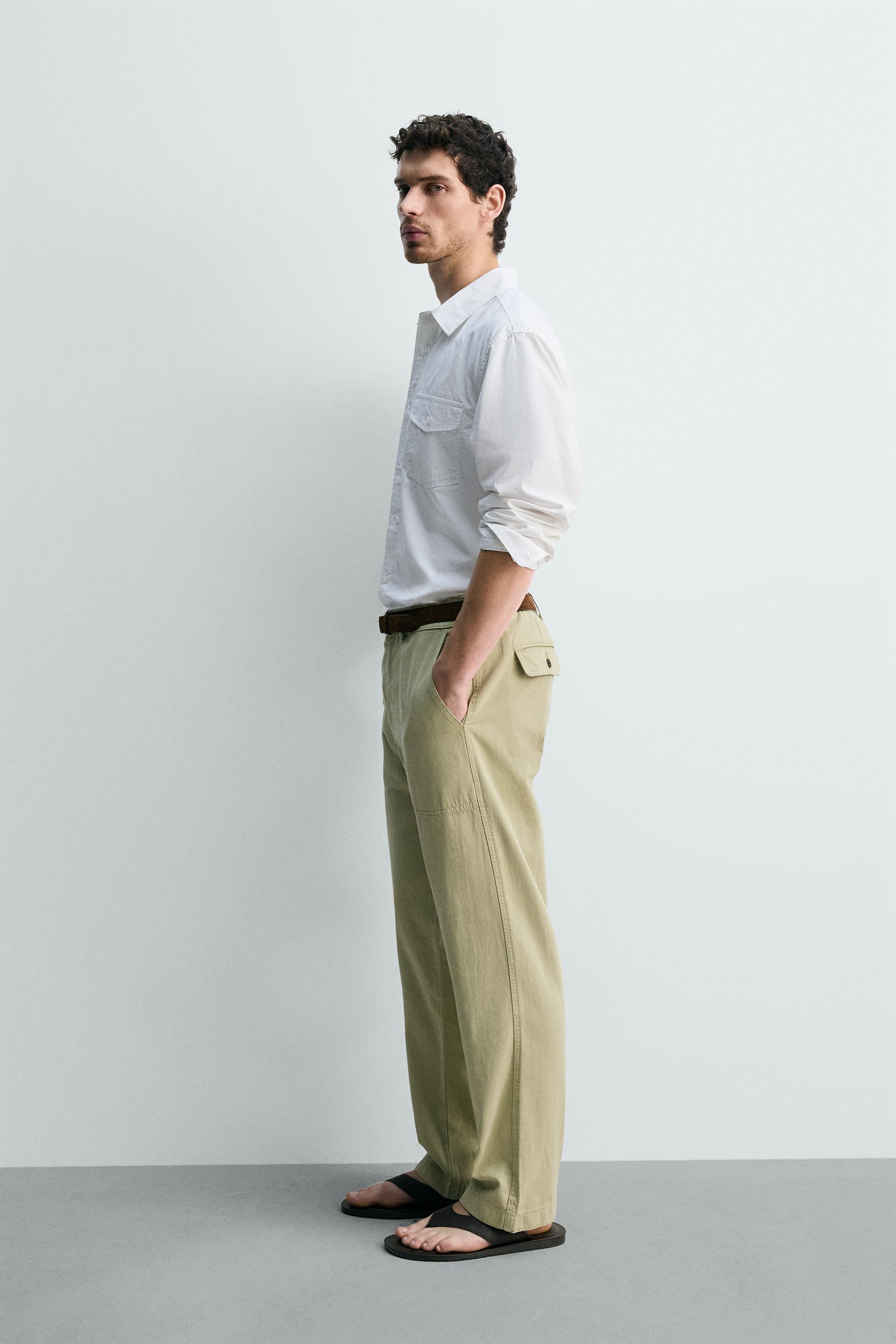 WASHED STRAIGHT FIT PANTS