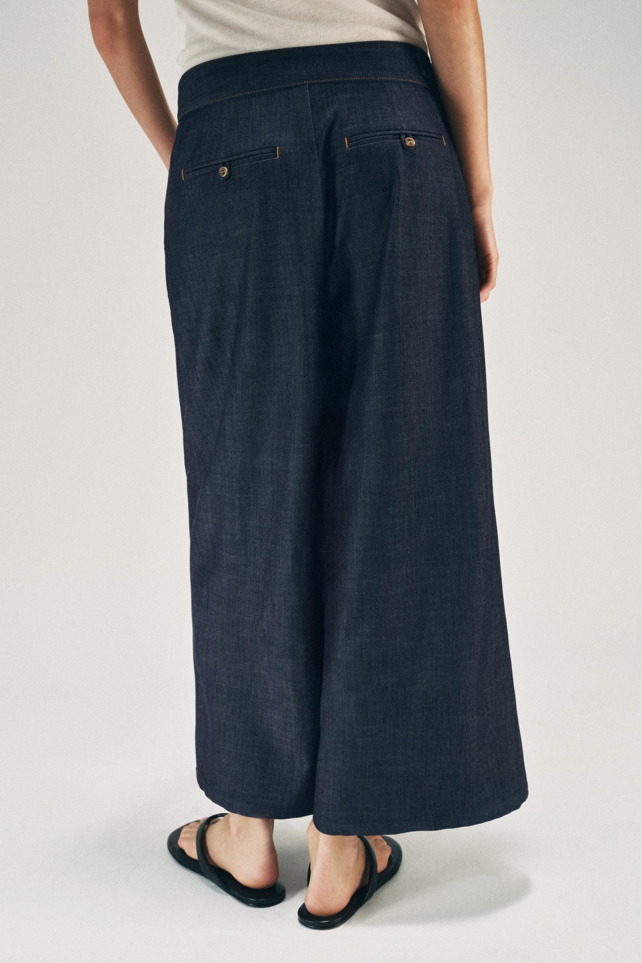ベルトループキュロットパンツ - ブルー/インディゴ | ZARA Japan / 日本