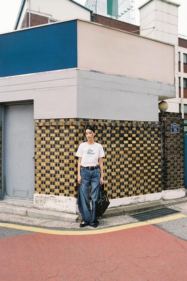 TRF OVERSIZE BALLOON HIGH-WAIST JEANS - Navy blue by Zara