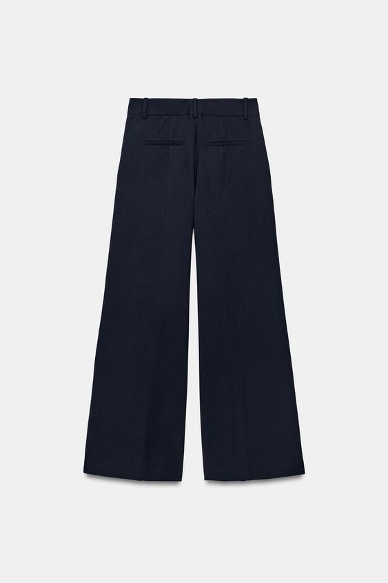ZW COLLECTION WIDE-LEG TROUSERS - Navy blue by Zara - Image 8