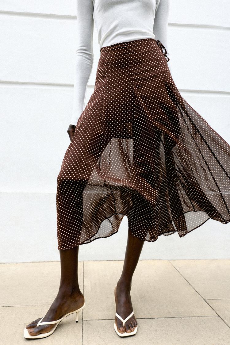Falda midi de lunares 2