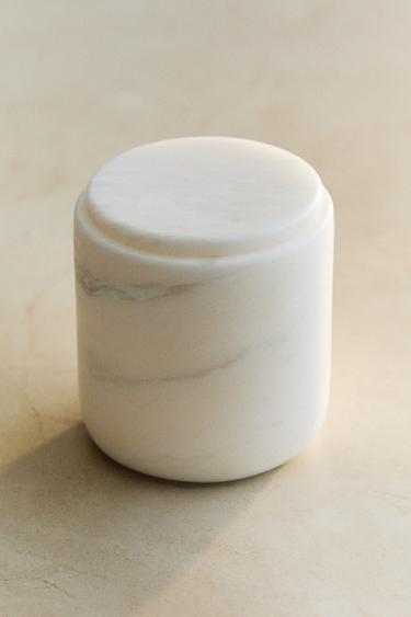 WHITE MARBLE BATHROOM ORGANISER JAR - white by Zara - Image 4