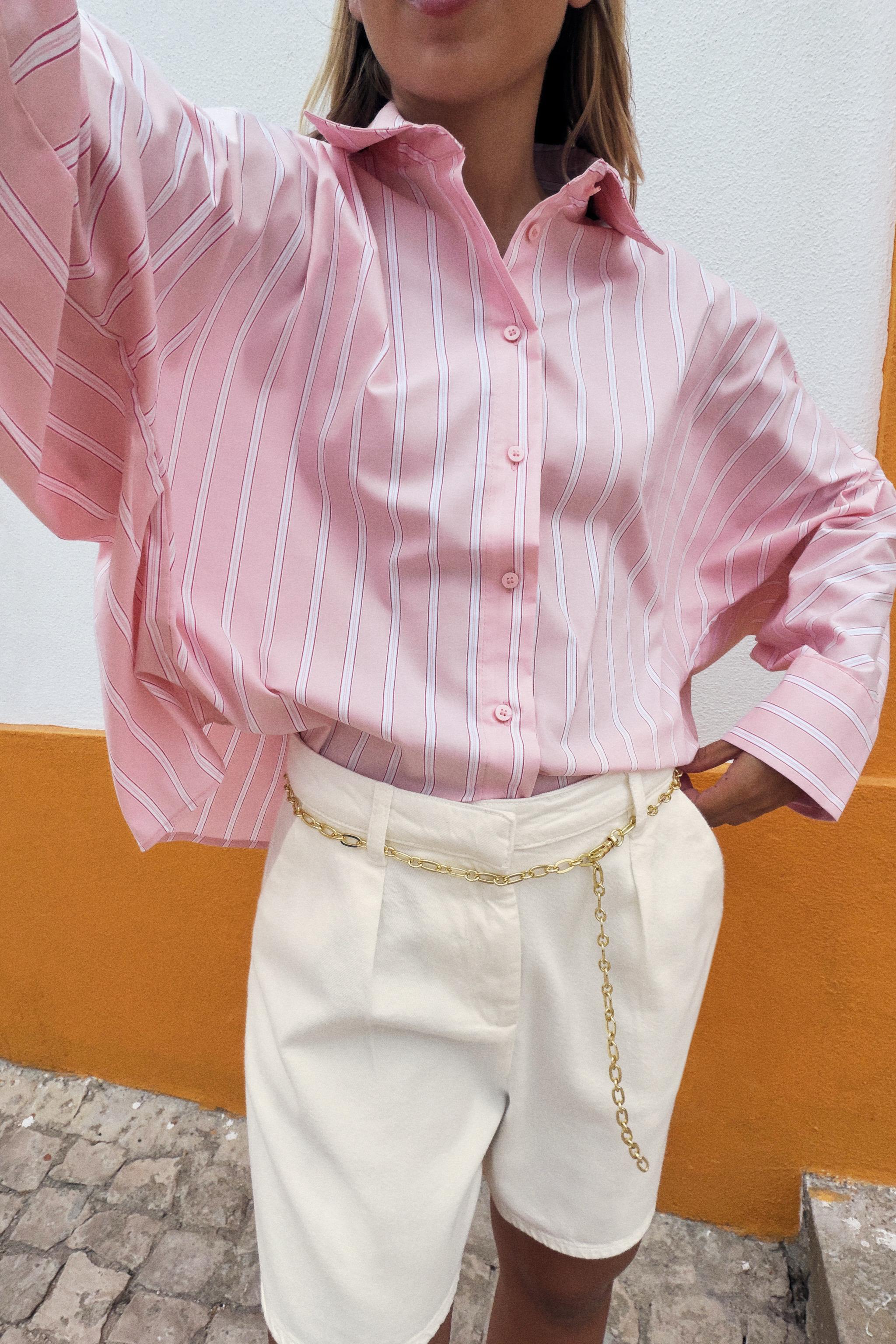 Z1975 DENIM BERMUDA SHORTS WITH CHAIN BELT — White