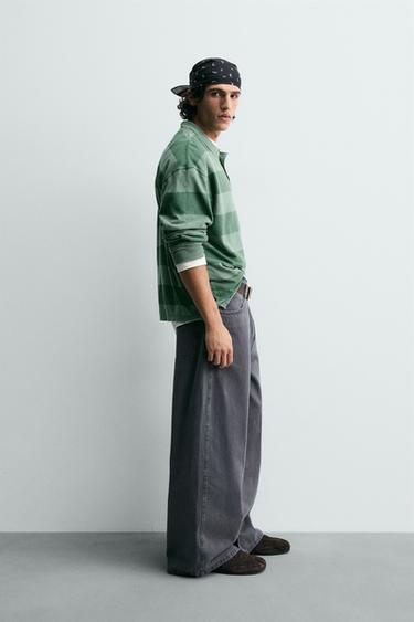 WIDE-LEG TROUSERS - Mid-blue by Zara - Image 3